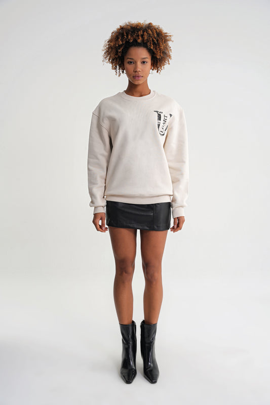 Architekturdesign Oversize Sweat Antik White