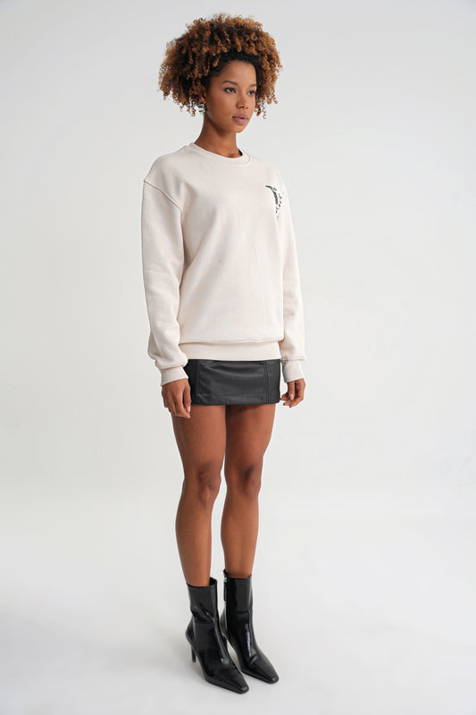 Architekturdesign Oversize Sweat Antik White