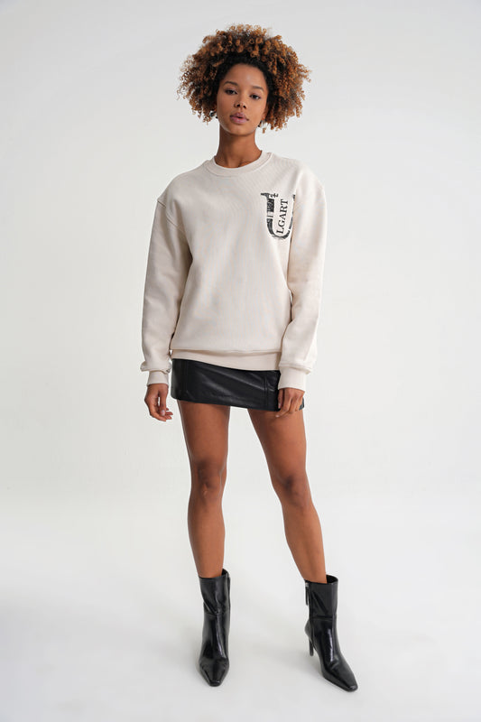 Architekturdesign Oversize Sweat Antik White