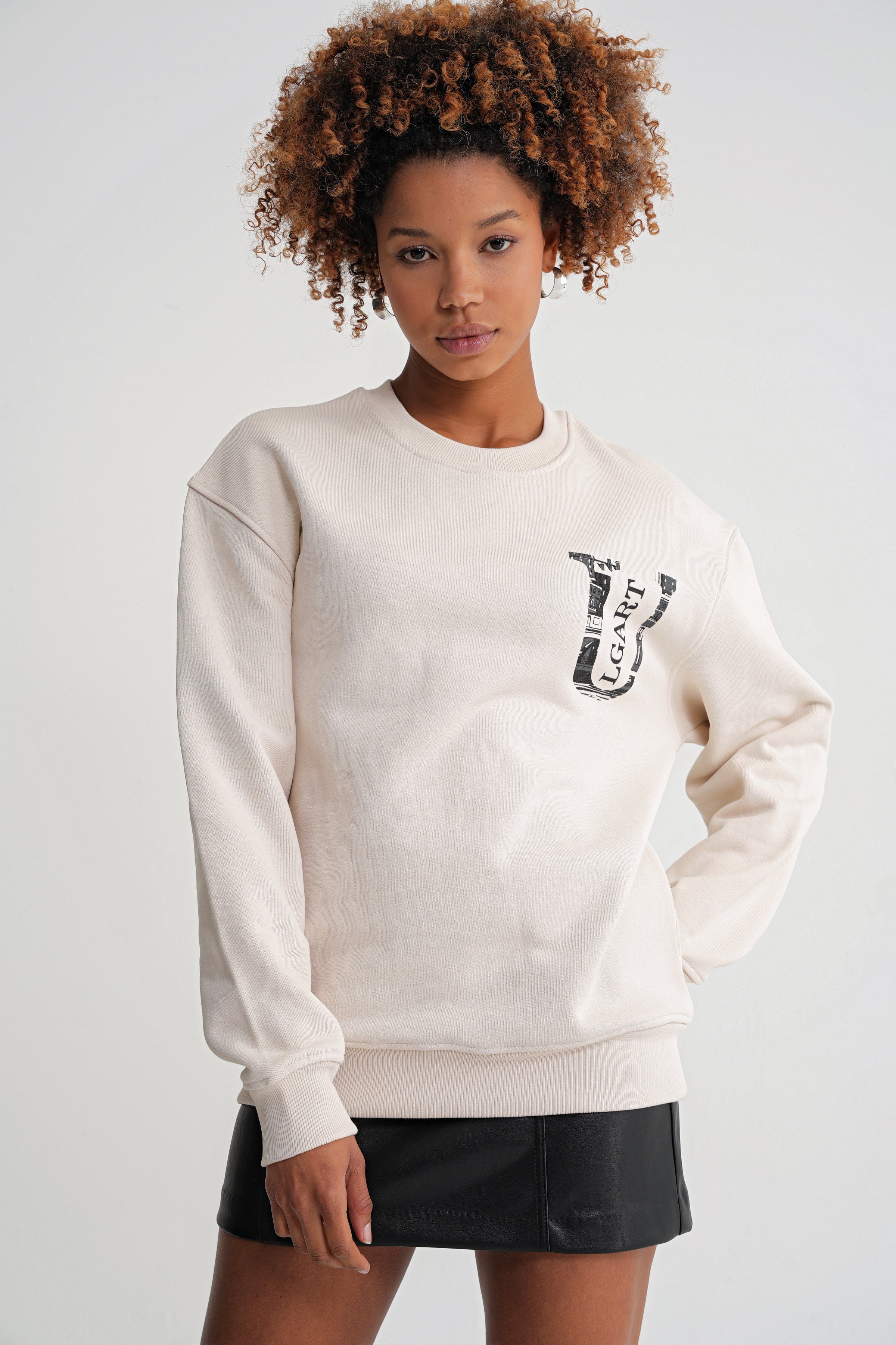 Architekturdesign Oversize Sweat Antik White