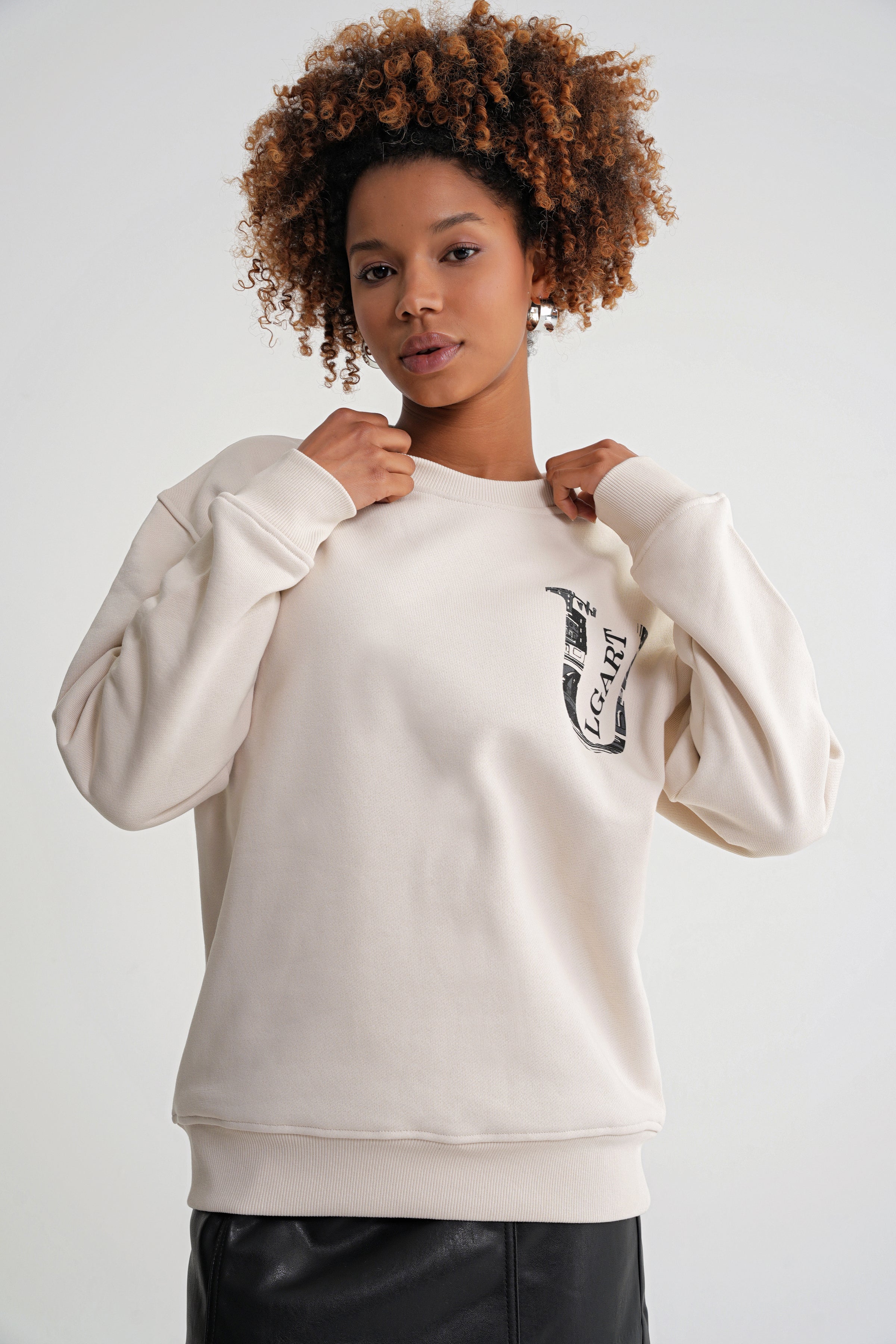 Architekturdesign Oversize Sweat Antik White