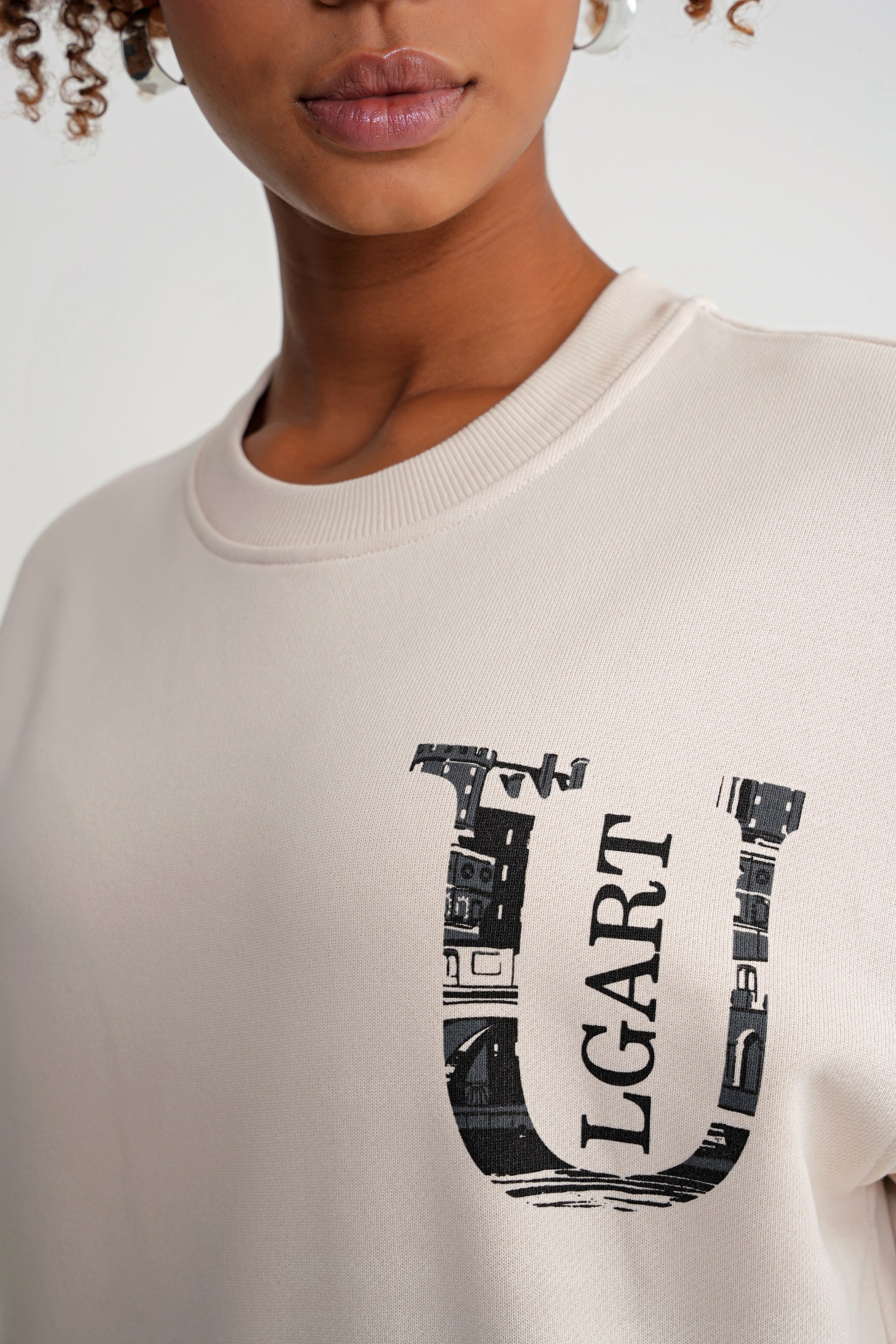 Architekturdesign Oversize Sweat Antik White