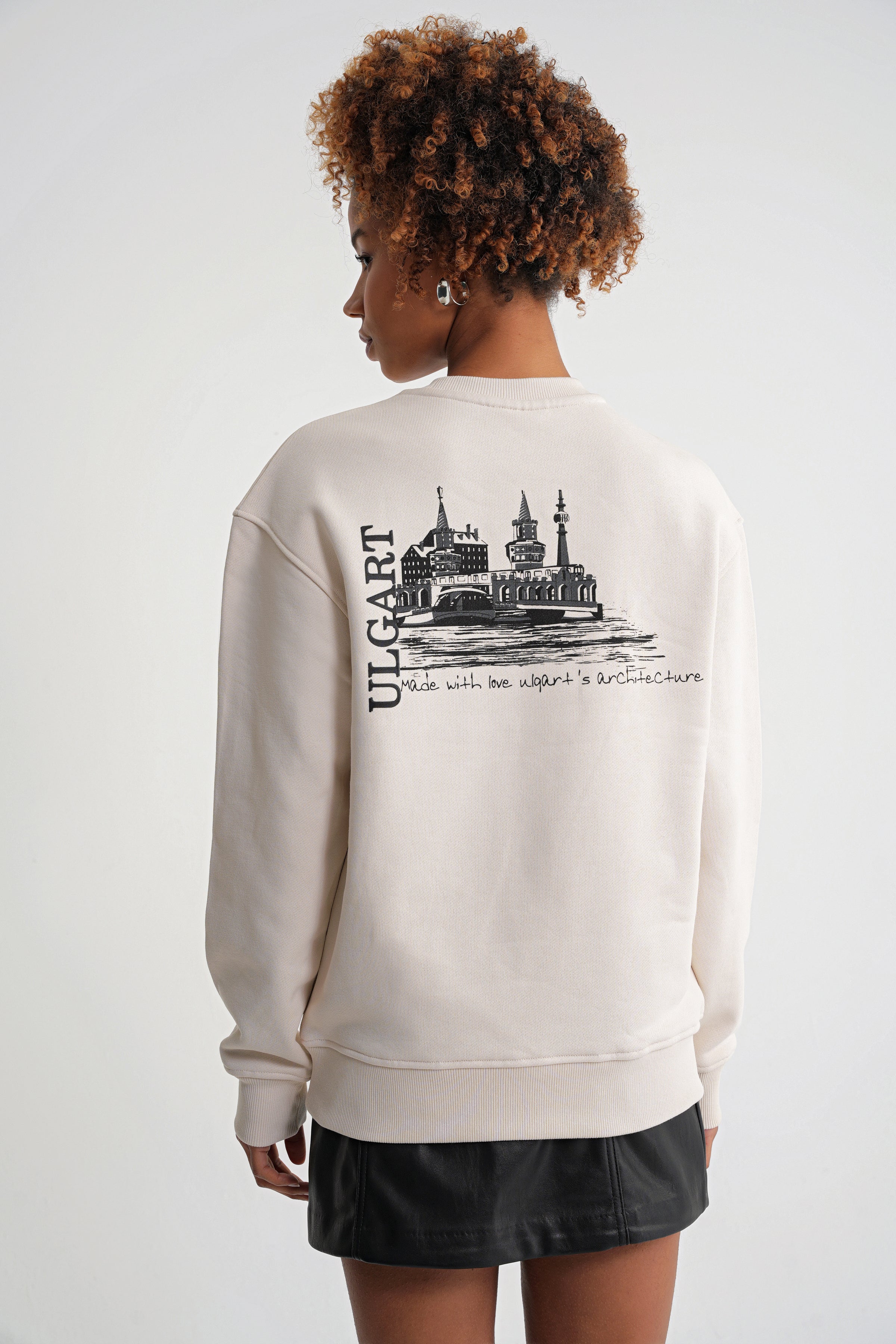 Architekturdesign Oversize Sweat Antik White