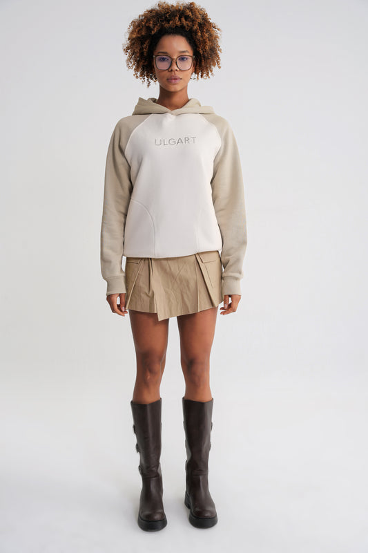 Andrew Oversize Reglan Hooddie Sprey Green -Antik White