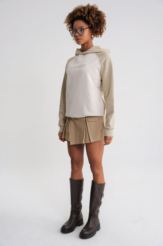 Andrew Oversize Reglan Hooddie Sprey Green -Antik White