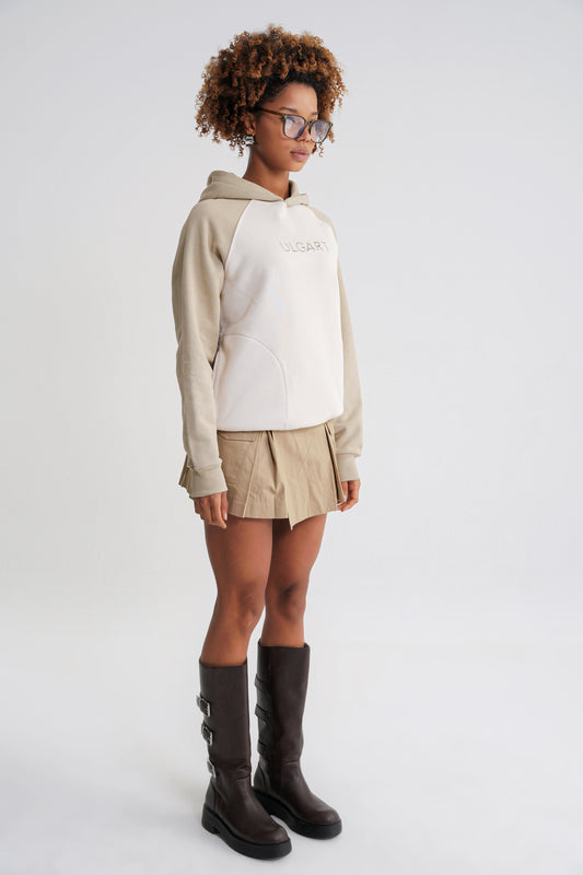 Andrew Oversize Reglan Hooddie Sprey Green -Antik White