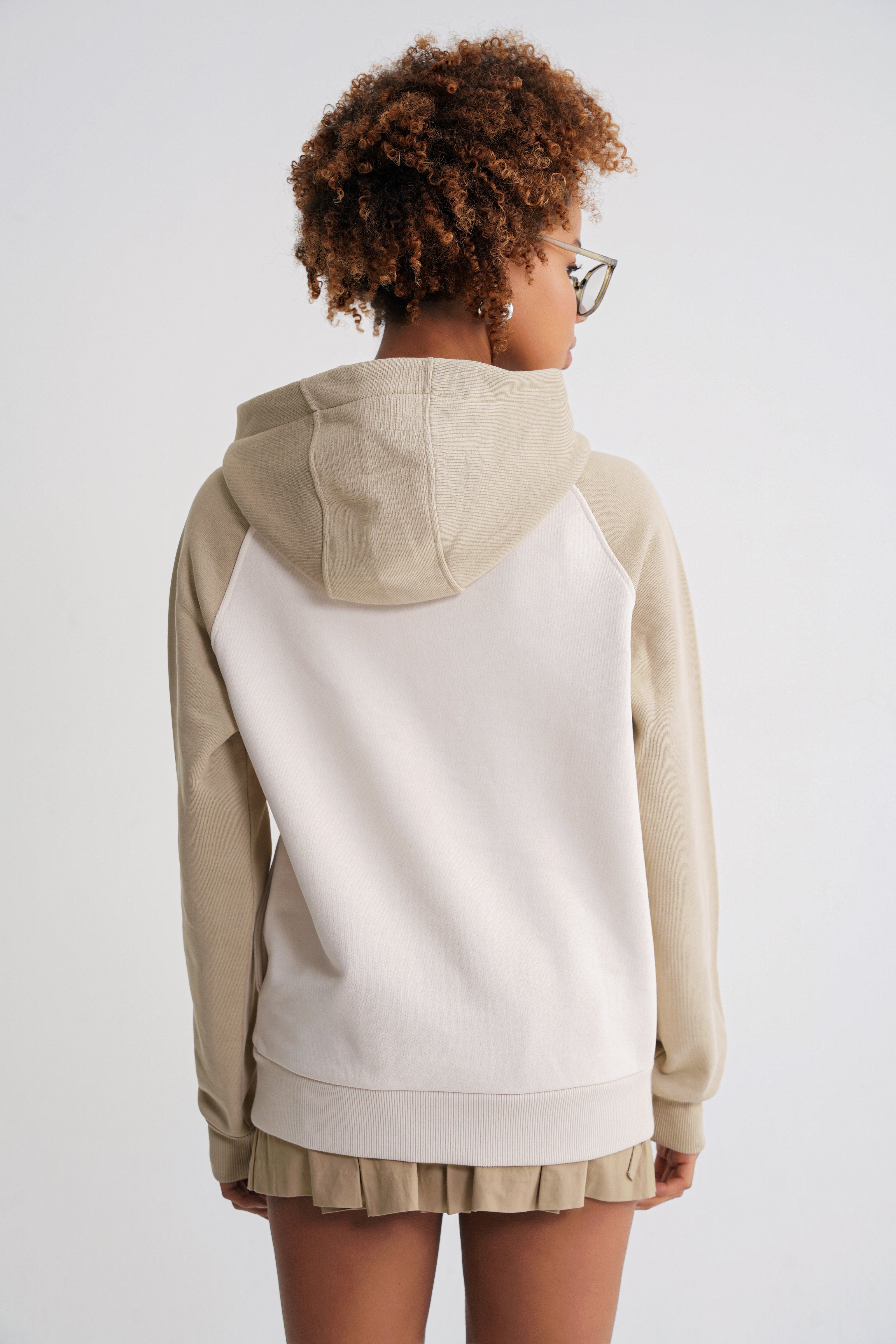 Andrew Oversize Reglan Hooddie Sprey Green -Antik White