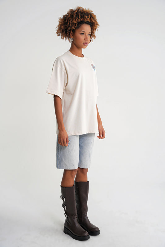 Vicky  Oversize  T-shirt Antik White
