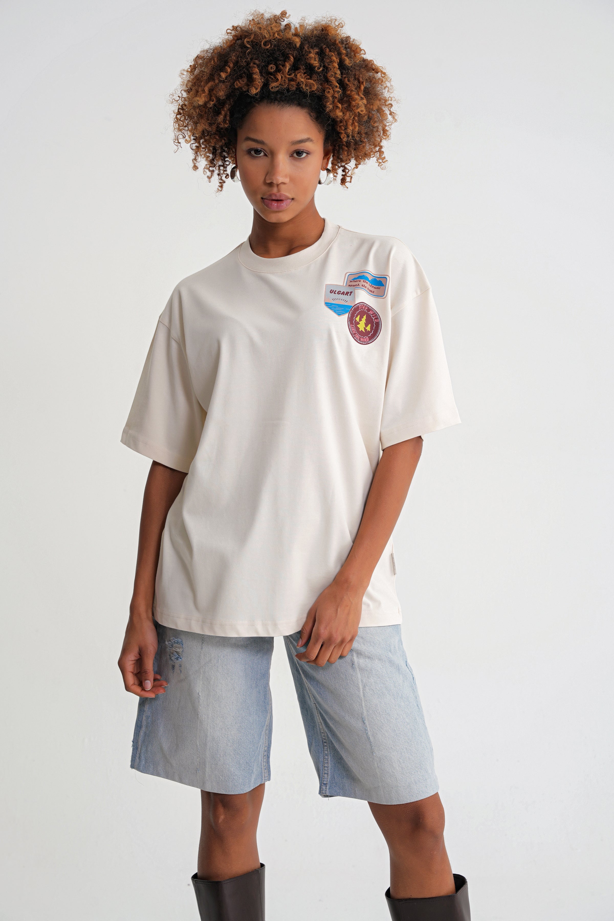 Vicky  Oversize  T-shirt Antik White