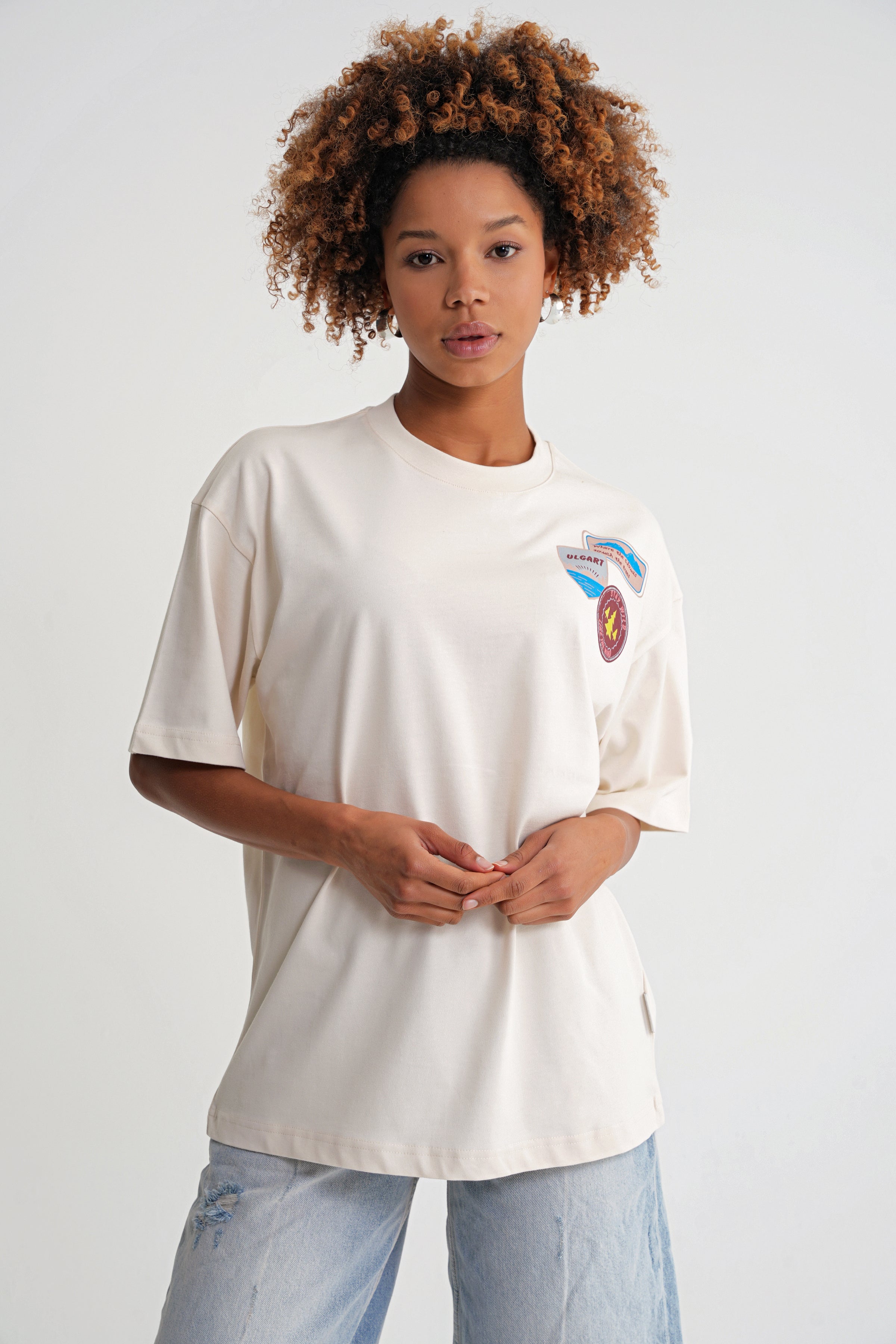 Vicky  Oversize  T-shirt Antik White