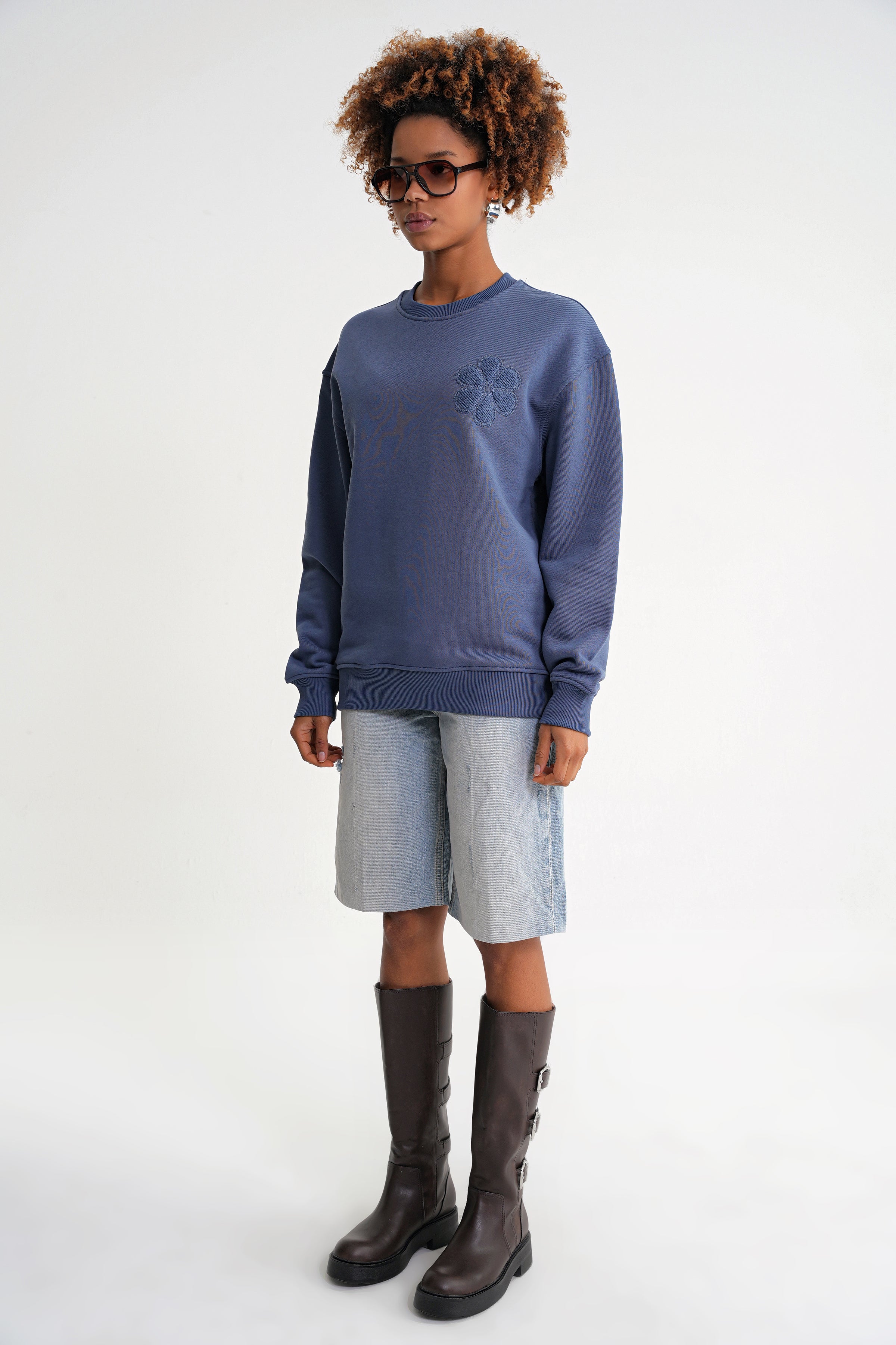 Rose Oversize Sweat İndigo