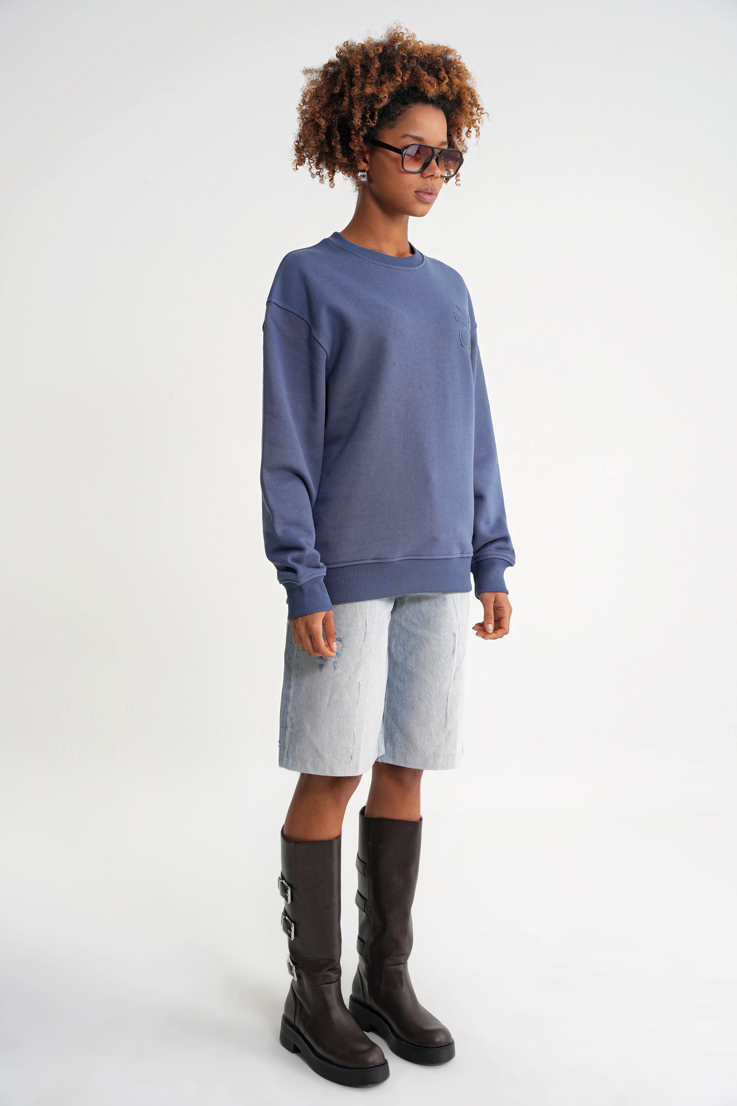 Rose Oversize Sweat İndigo