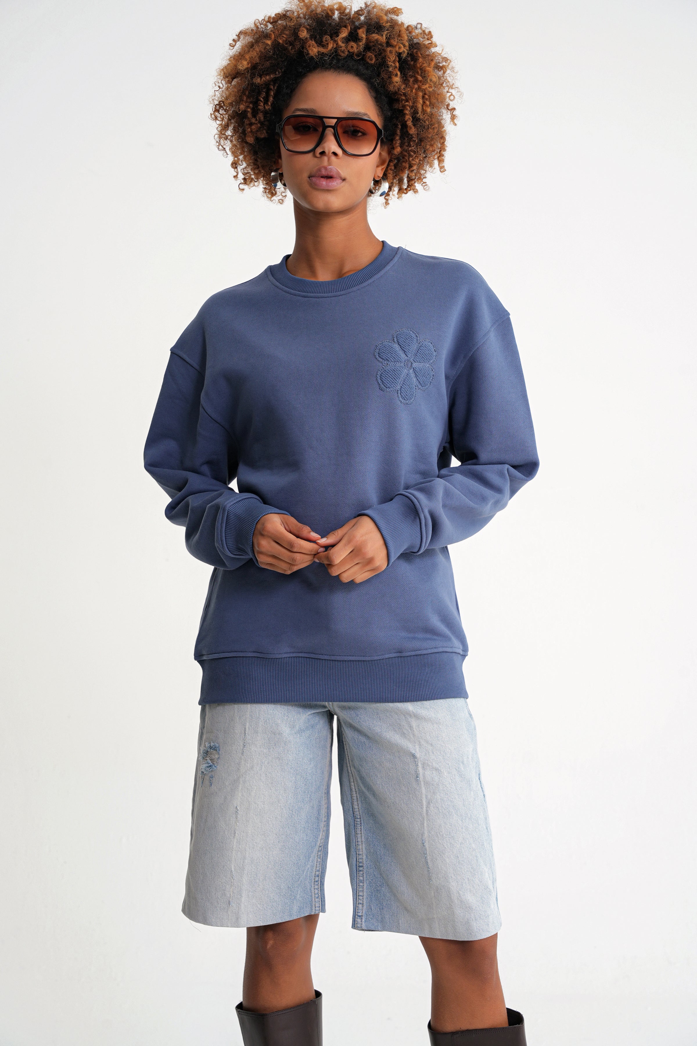 Rose Oversize Sweat İndigo