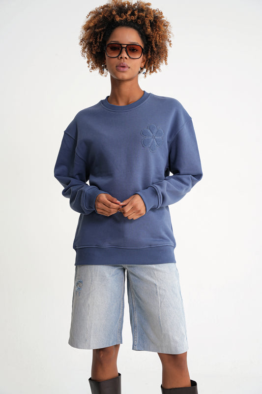 Rose Oversize Sweat İndigo