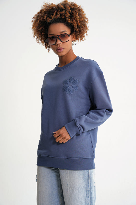 Rose Oversize Sweat İndigo