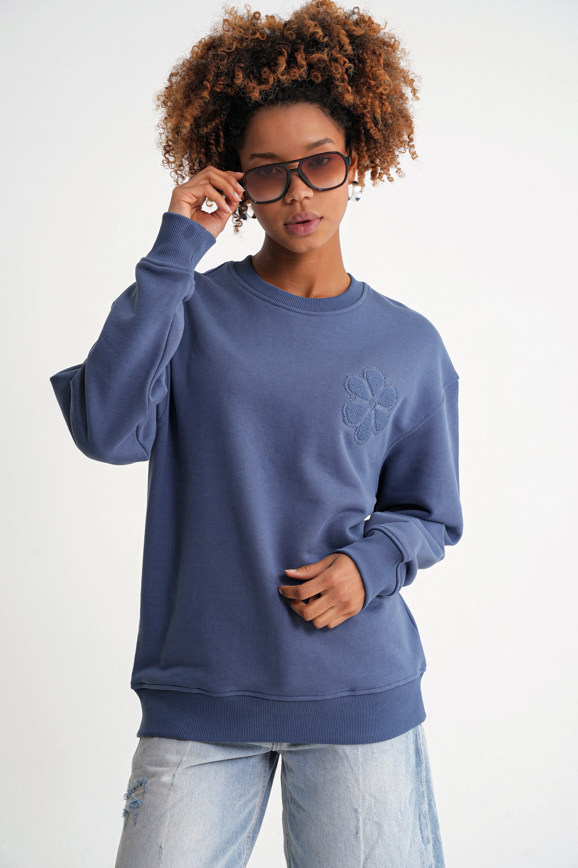 Rose Oversize Sweat İndigo