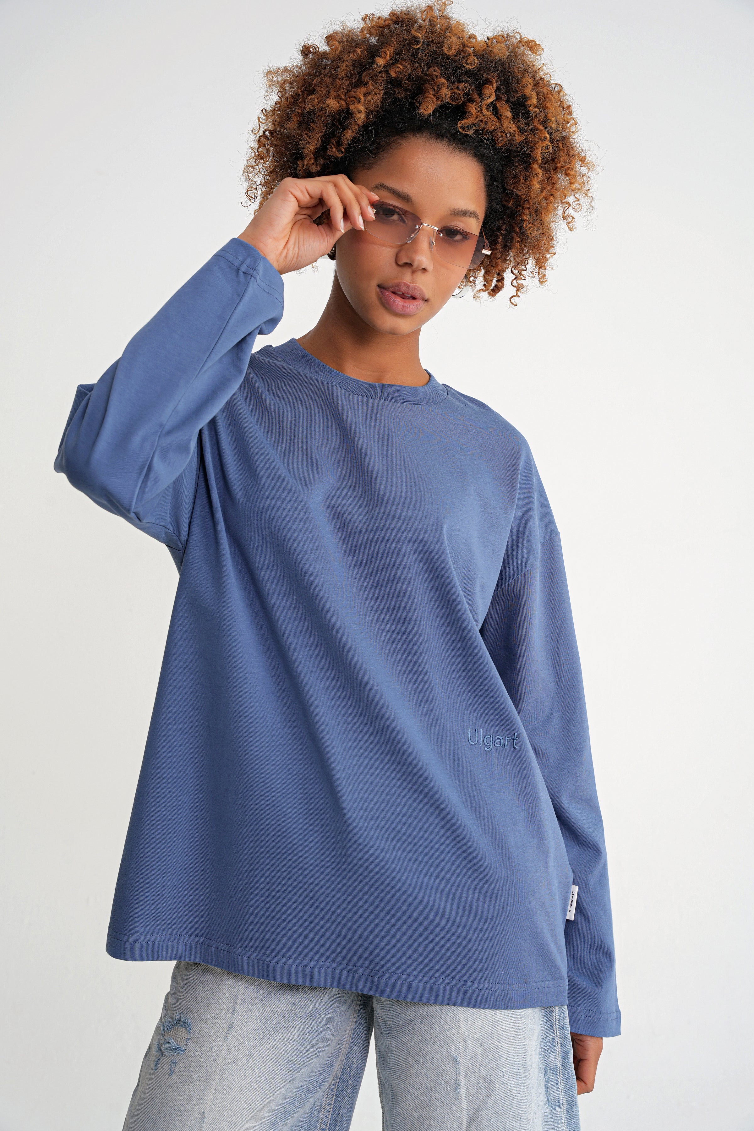 Teo Long Sleeve Oversize T-shirt Indigo