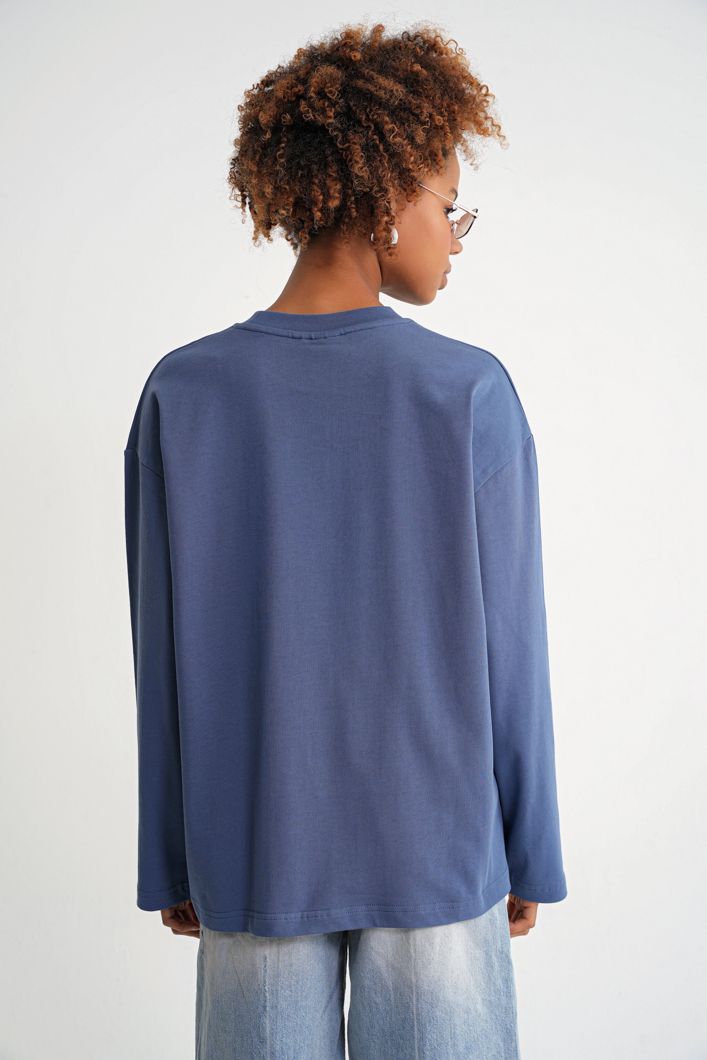 Teo Long Sleeve Oversize T-shirt Indigo