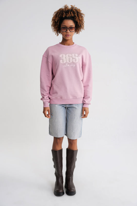 Nataly   Oversize Stickerei  Sweat  Pink