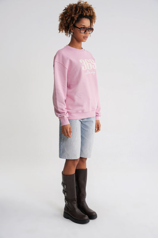 Nataly   Oversize Stickerei  Sweat  Pink