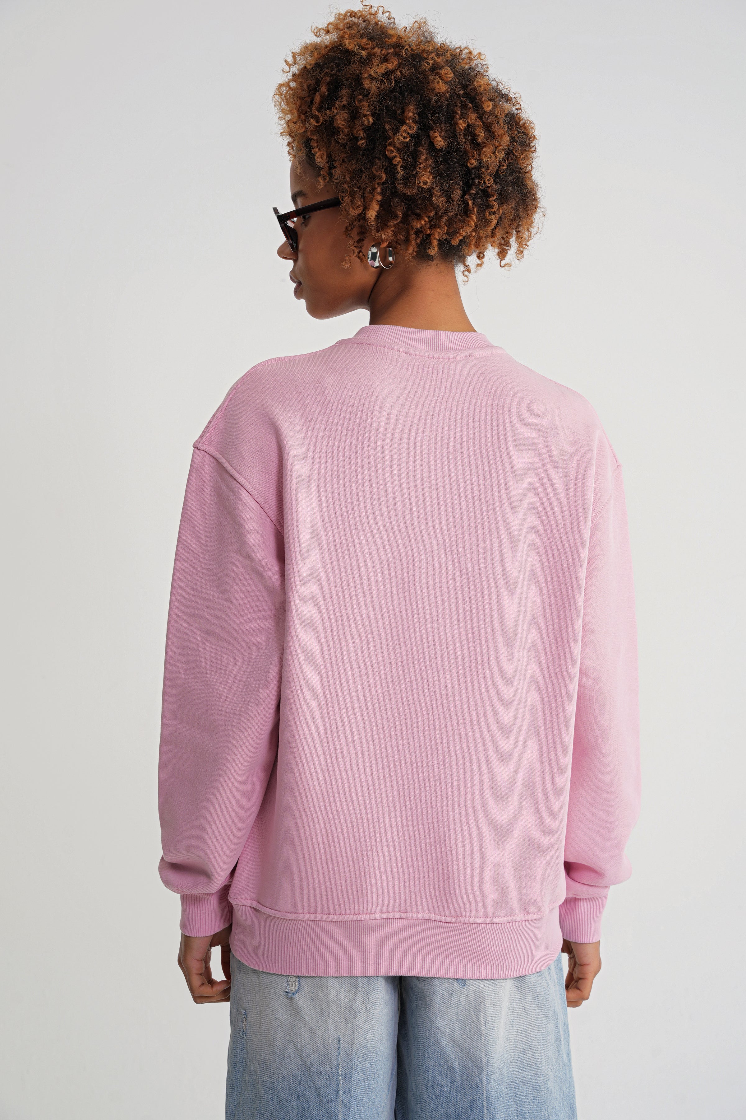 Nataly   Oversize Stickerei  Sweat  Pink