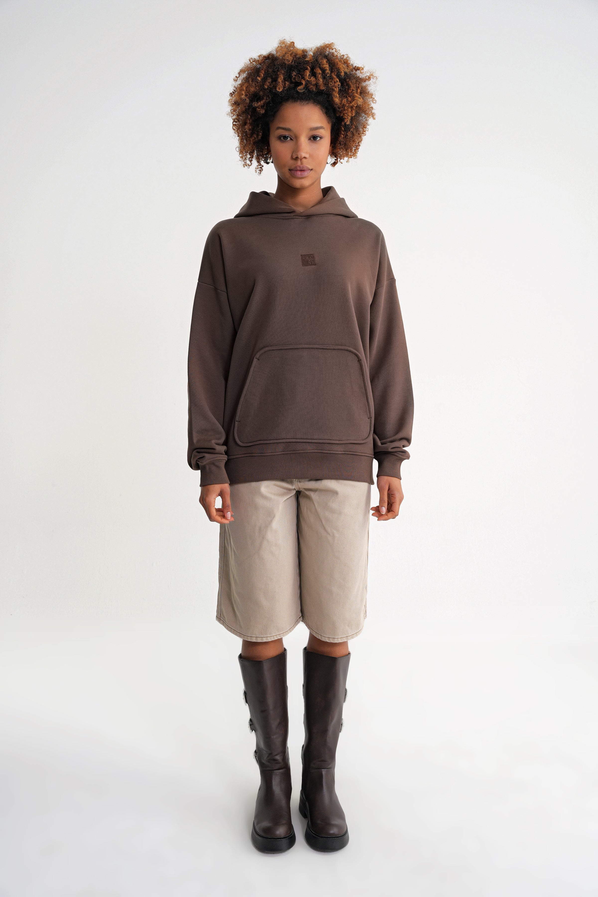 Adam Basic Oversize Hooddie Brown