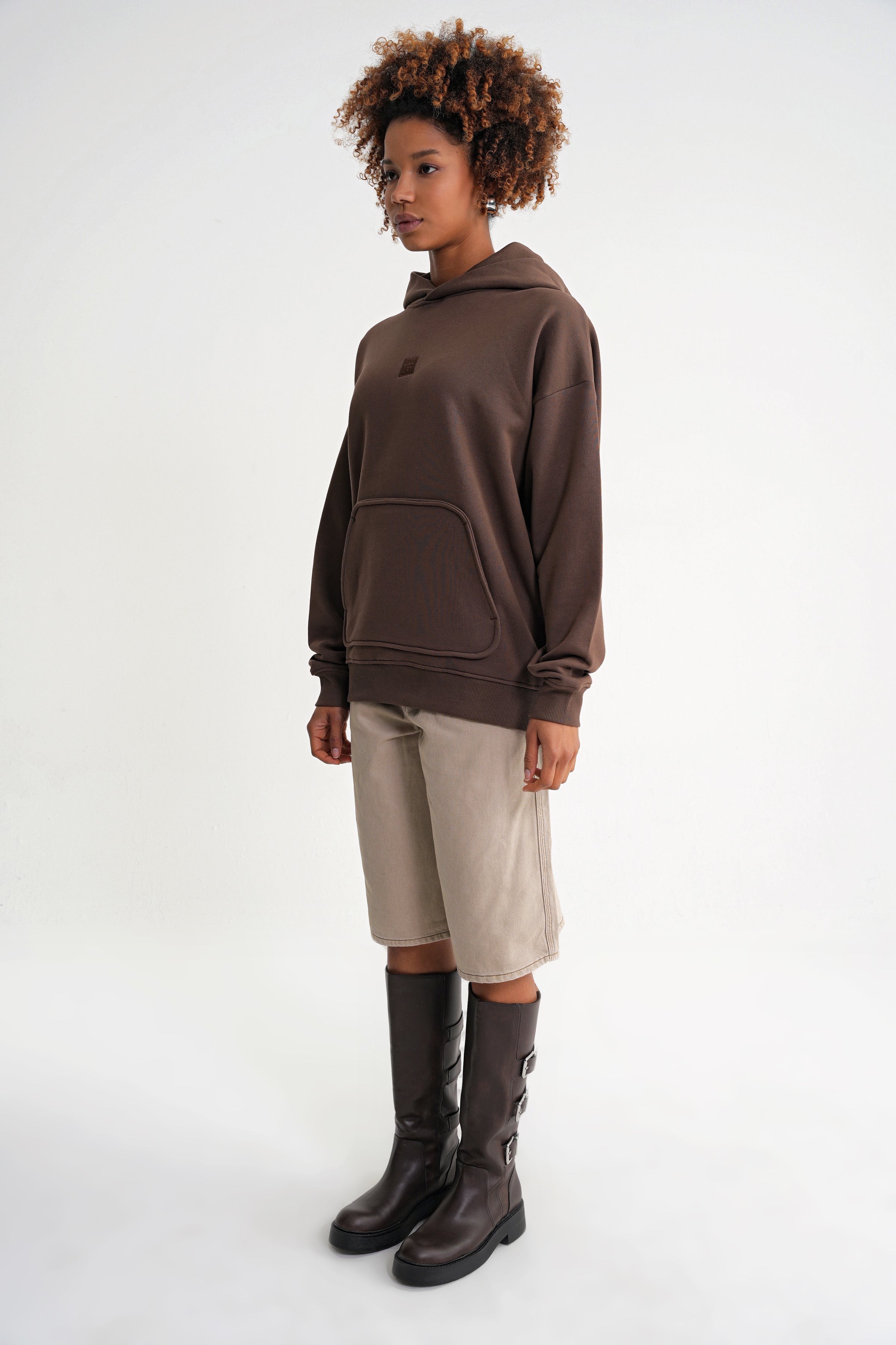 Adam Basic Oversize Hooddie Brown