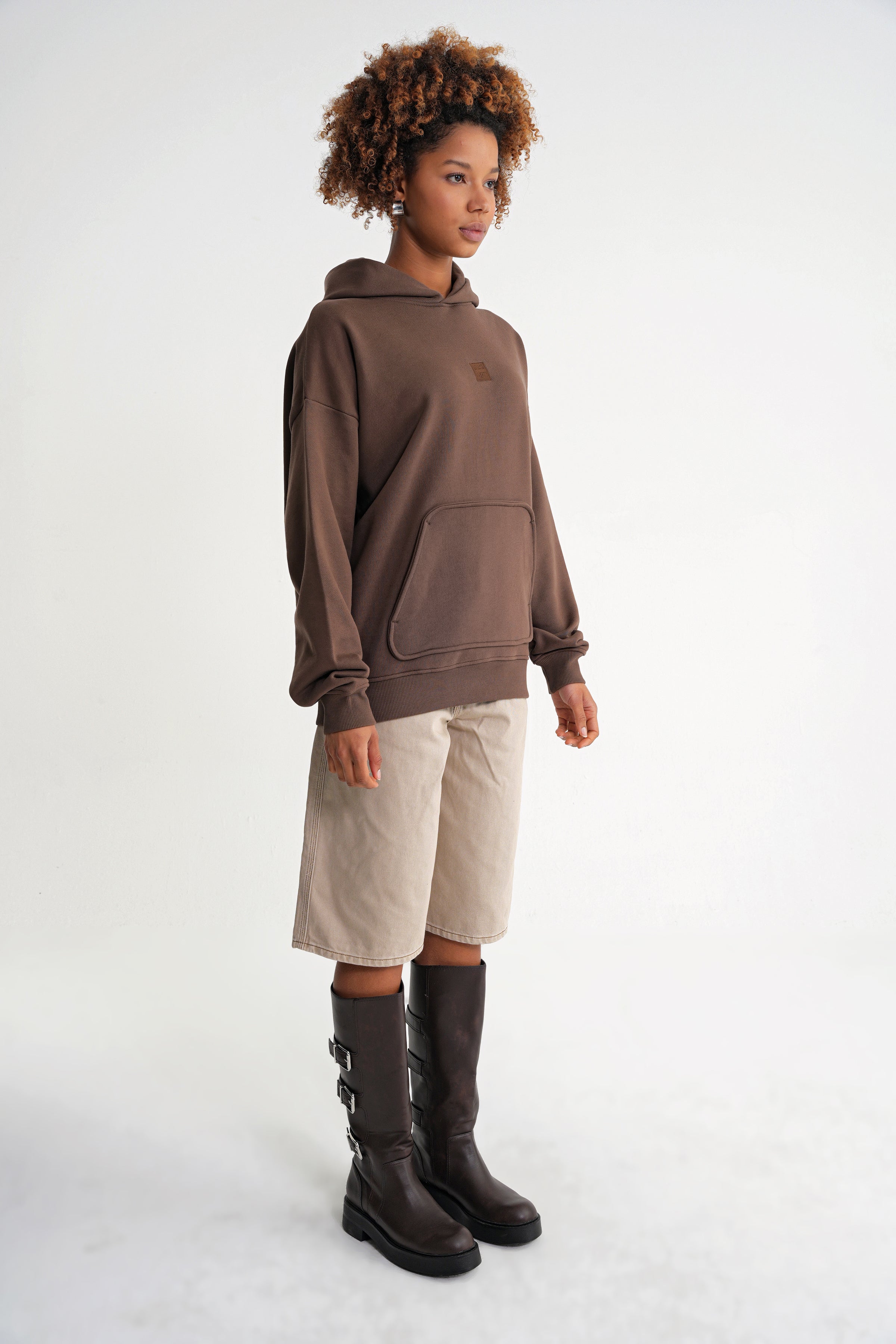 Adam Basic Oversize Hooddie Brown