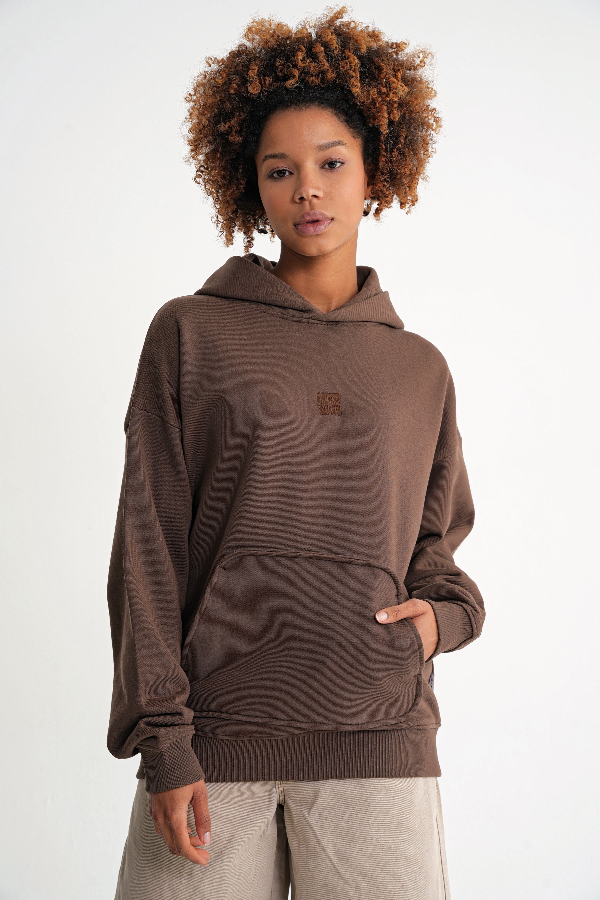 Adam Basic Oversize Hooddie Brown